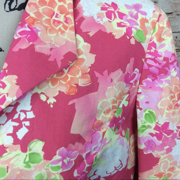 New Coldwater Creek Floral Silk Linen Blend Jacket - Picture 2 of 6